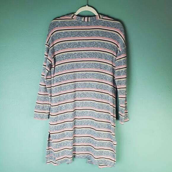 Evereve Allison Joy Callie Striped Duster Cardigan Sweater Size Medium - Picture 2 of 7